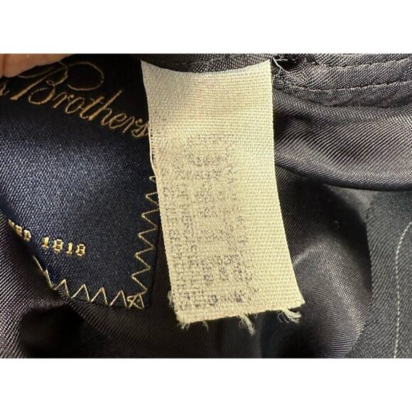 Vtg Brooks Brothers Suit Jacket Mens 43L Blue Striped Wool Union‎ USA Sport Coat - Picture 9 of 15